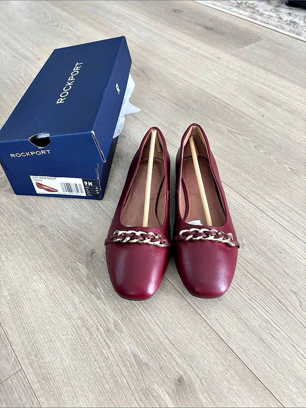 Rockport Zorie Chain Ballet Flat Burgundy US 9M